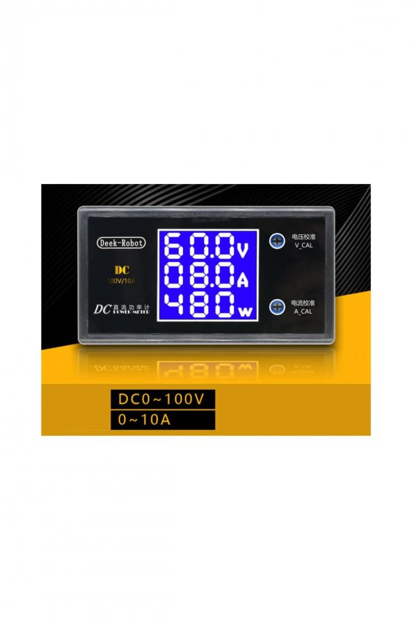 DC 0-100V 10A Digital Voltmetre Ampermetre ve Wattmetre DeekRobot 0-1000W Mavi Lcd - 4