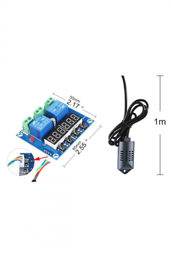 XH-M452 12V Sıcaklık Nem Kontrollü Dijital Termostat Kuluçka Pet - 8
