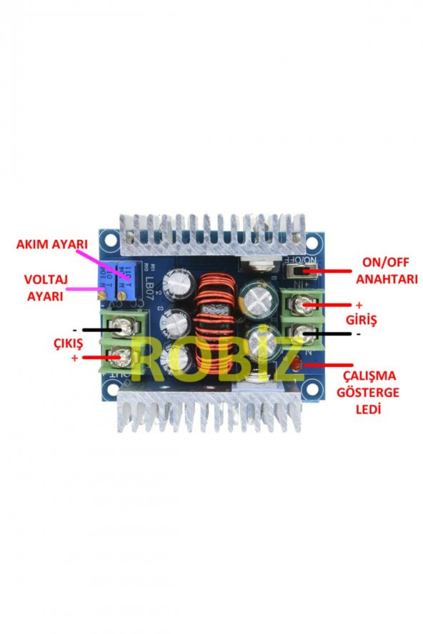 300W 20A Voltaj Düşürücü Modül Step Down DC DC Güç Kaynağı