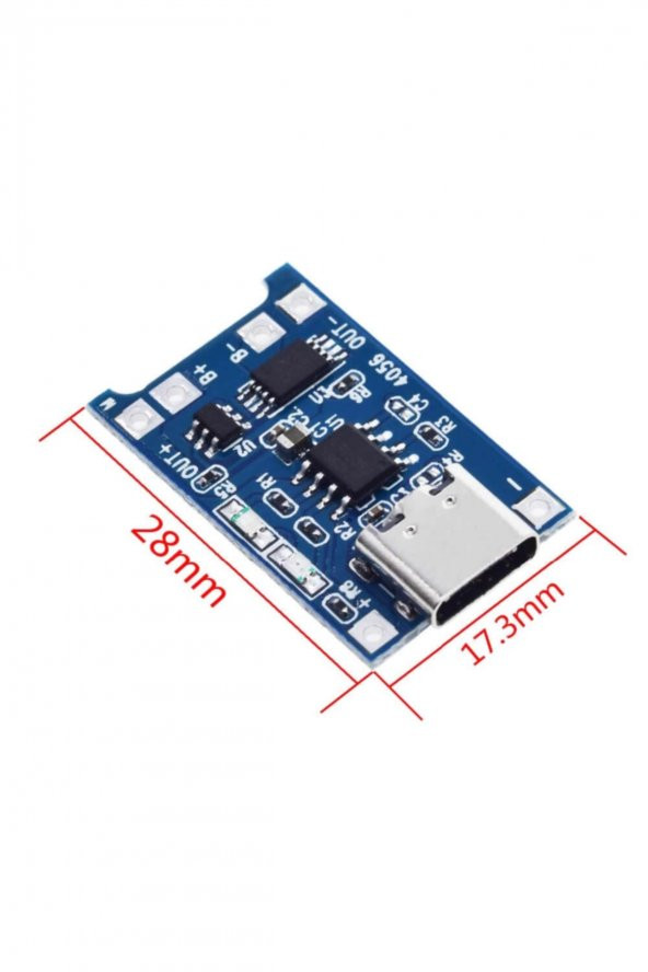TP4056 Korumalı Lityum Pil Şarj Devresi Type C Usb Batarya - 8