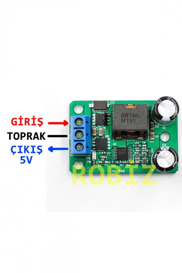 Sabit 5V 5A Çıkışlı Güç Kaynağı Voltaj Düşürücü Modül     HW-468