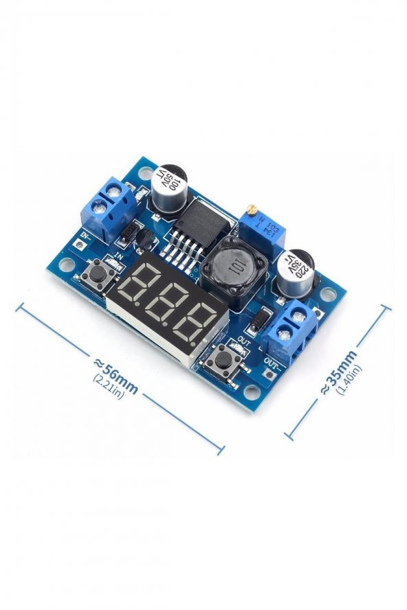 Voltmetreli LM2596 Ayarlanabilir 3A Güç Kaynağı  Voltaj Düşürür