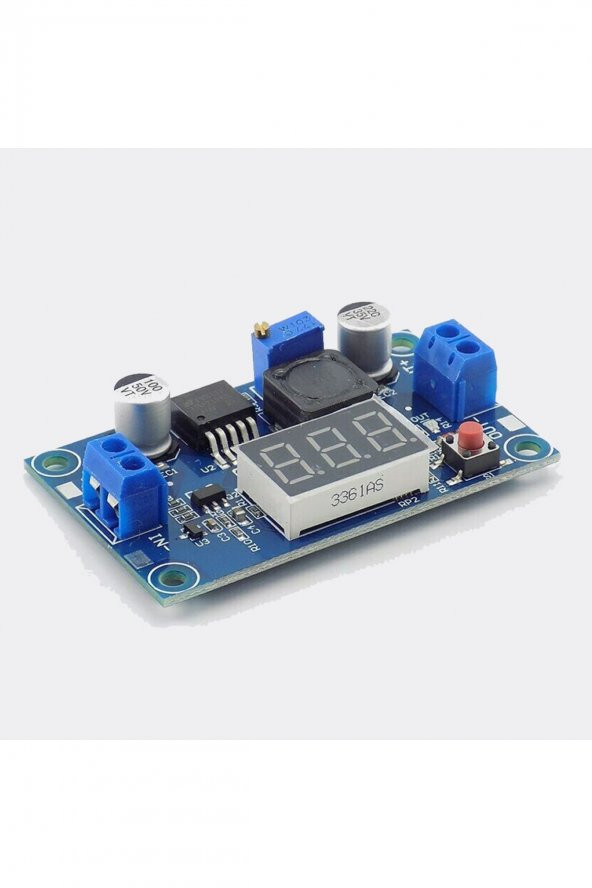 Voltmetreli LM2596 Ayarlanabilir 3A Güç Kaynağı  Voltaj Düşürür - 3