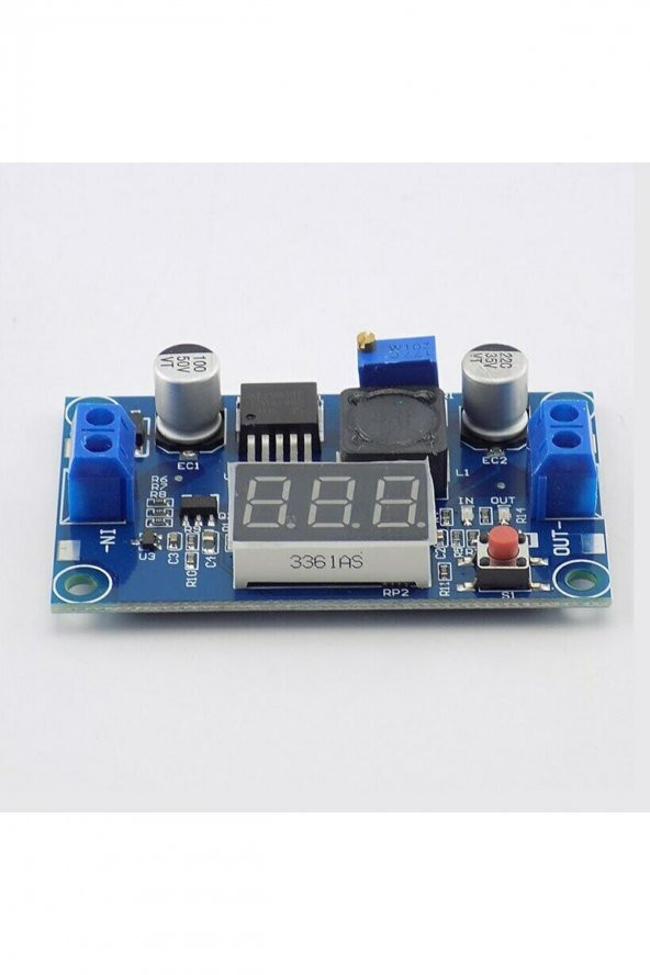 Voltmetreli LM2596 Ayarlanabilir 3A Güç Kaynağı  Voltaj Düşürür - 4