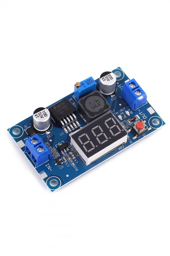 Voltmetreli LM2596 Ayarlanabilir 3A Güç Kaynağı  Voltaj Düşürür - 5