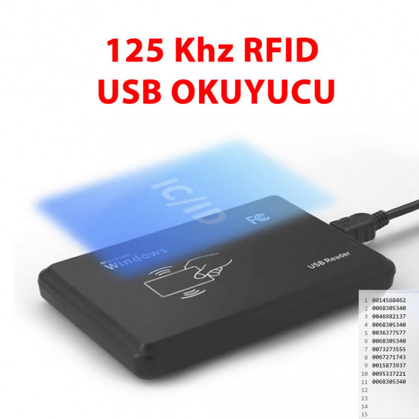EM4100 125Khz Usb Rfid Okuyucu