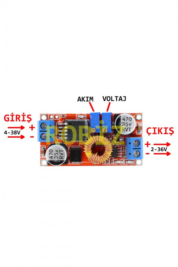 XL4015 Ayarlanabilir Voltaj ve Ayarlanabilir Akım Kontröllü Güç Kaynağı 38V 5A Step-Down Pil Şarj Led Sürücü