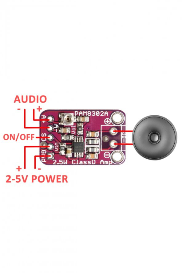 PAM8302 5V 2.5W Class D Mono Amfi Mini Dijital Amfilikatör Müzik Ses Yükseltici KuvvetlendiriciAudio