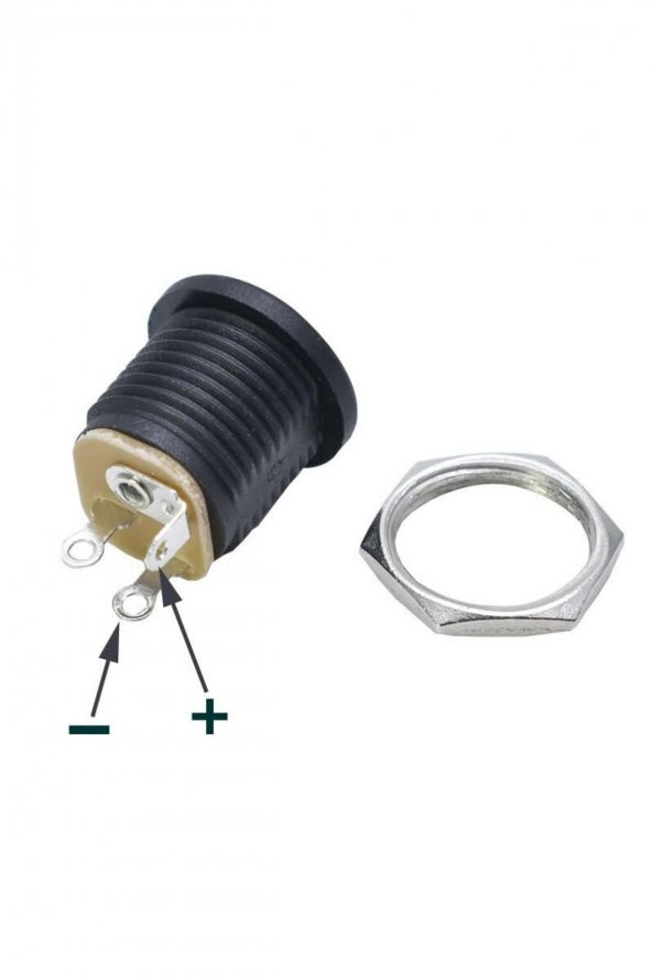 5.5x 2.1mm Plastik DC Güç Soketi Panel Montaj Power Jack Adaptör - 6