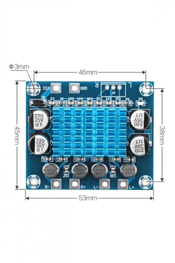 TPA3110 2 Kanal DC 26V 3A 30W Ses Yükseltici Amfi Class D Stereo Dijital Ses Müzik Kuvvetlendirici - 7