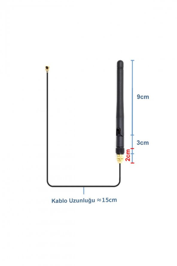 2.4Ghz 3dBi Wifi Anten Seti Esp8266  Sma + Ufl Soket 900Mhz 1800Mhz 2400Ghz RF Esp-07 Esp32 Gsm Wifi