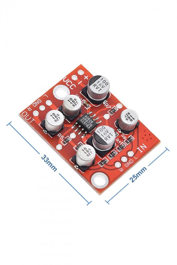 AD828 PreAmp Modül Ses Yükseltici Amfi  Stereo Mikrofon Gitar Enstrüman Ses Video Sinyal Ön - 2