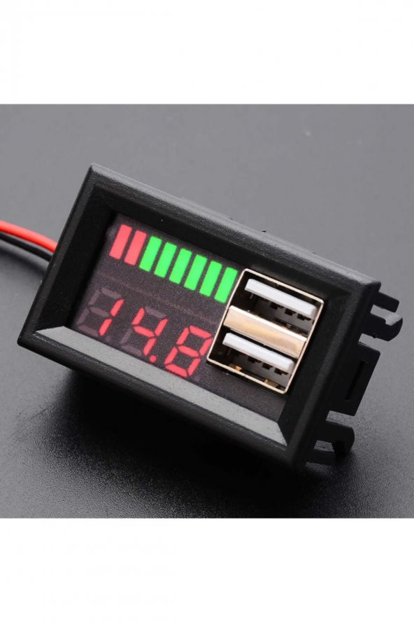 USB Soketli Voltmetreli Akü Kapasite Göstergesi 12V Pil uyumlu - 2