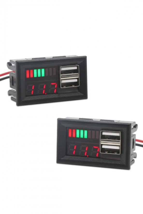 USB Soketli Voltmetreli Akü Kapasite Göstergesi 12V Pil uyumlu - 4
