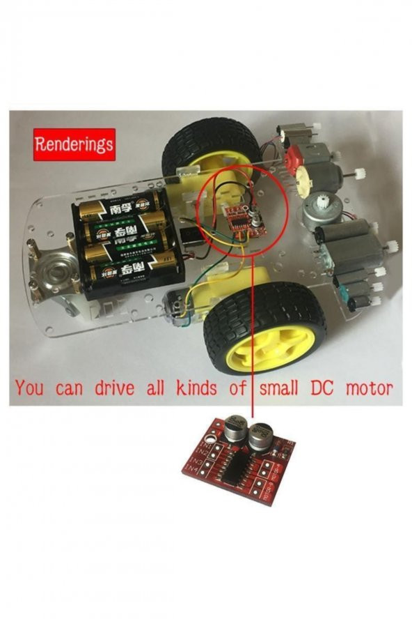 Mini L298N MX1508 İki Kanal DC Motor Sürücü Modül 1.5A - 6