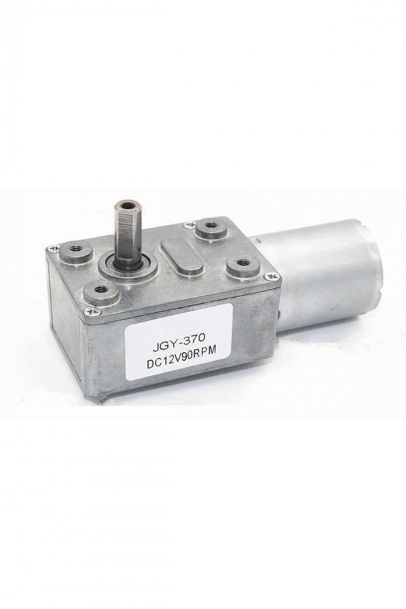 12V 90Rpm JGY370 Redüktörlü DC Motor M3 Vida Delikli 90 Rpm
