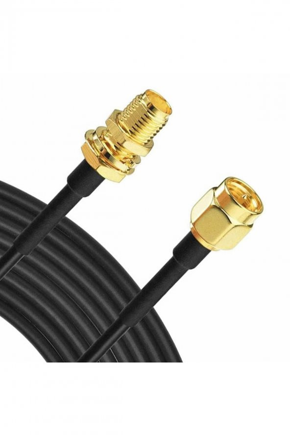 RG174 50 ohm Koaksiyel SMA Erkek Dişi 5 Metre Kablo  RF Sinyal Uzatma Kablosu 0-6Ghz Koeksiyel Wifi - 6