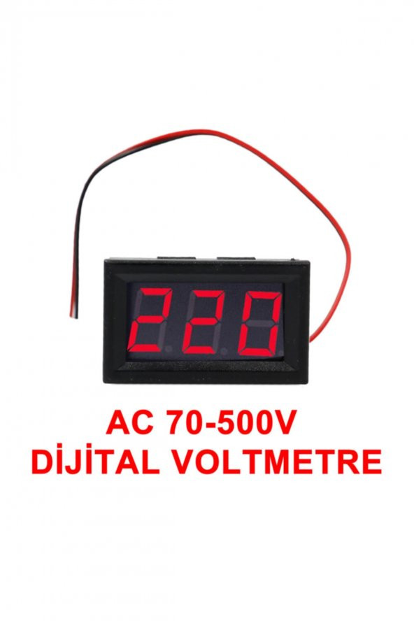0.56 AC 70-500V Dijital Kırmızı Voltmetre İki Telli Panel Tip