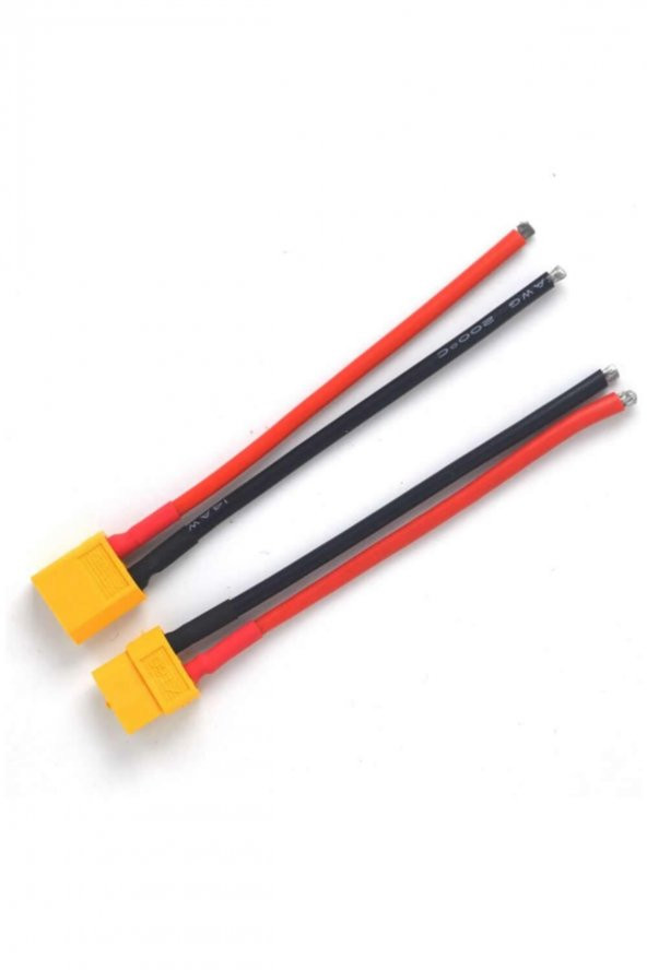 XT60 Soketli Kablo Çifti - Erkek Dişi 10cm 100mm LiPo Pil Batarya - 3