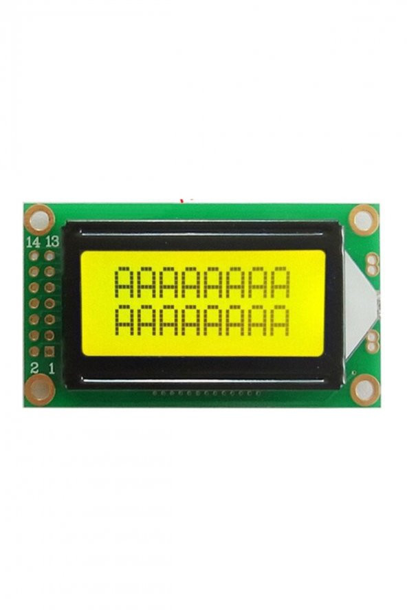0802A 2x8 Yeşil Karakter LCD Modül  Display Ekran 5V Siyah Yazı 8X2 8 X 2 Lcd Menü Yazı