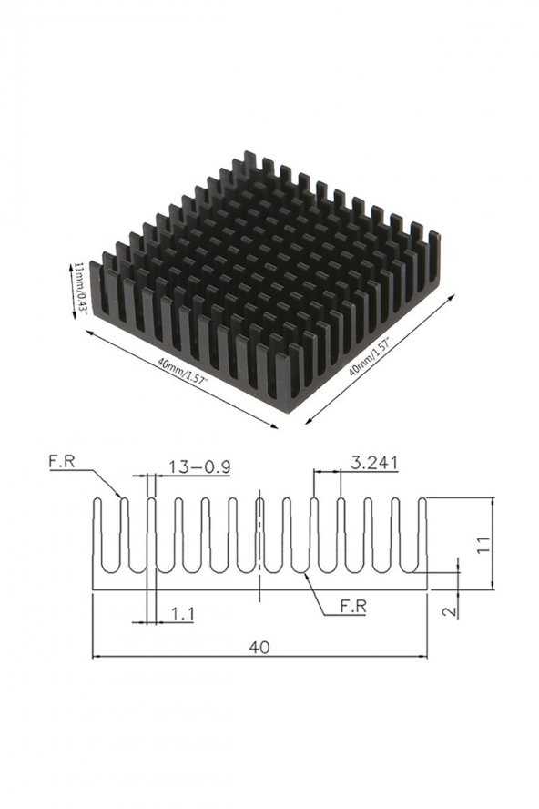 Aluminyum Soğutucu 4x4cm   40x40mm 143 Kanat Pasif Radyatör Peltier Led Elektronik Devre Entegre Vga Ram Memory - 8