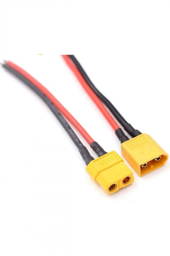 XT60 Soketli Kablo Çifti - Erkek Dişi 10cm 100mm LiPo Pil Batarya - 6