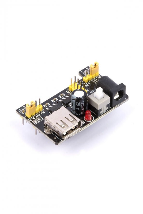Breadboard 3.3V 5V Güç Kaynağı Modülü  Usb Besleme 2 Çıkışlı Elektronik Prototip Devre Deney Test