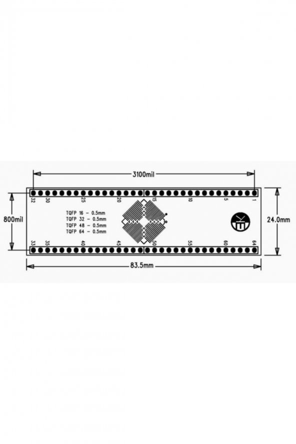 0.5MM TQFP-3 PCB TQFP16 TQFP32 TQFP48 TQFP64 Proto Pcb Pertenaks - 2