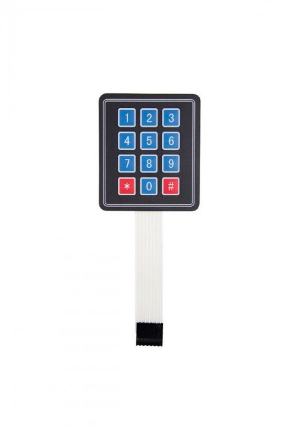 4x3 Membran Keypad 12 Buton Matrix Tuş Takımı