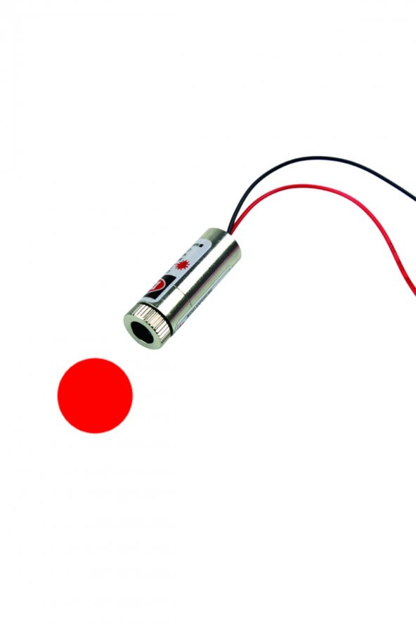 Nokta Lazer Modül Kırmızı 5mW 650nm Lens Odak Ayarı 12mm Çap