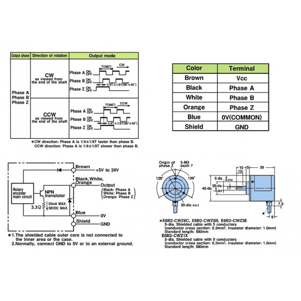 Omron E6B2-CWZ6C Rotary Encoder 1000 Pals P/R Rpm Enkoder - 7
