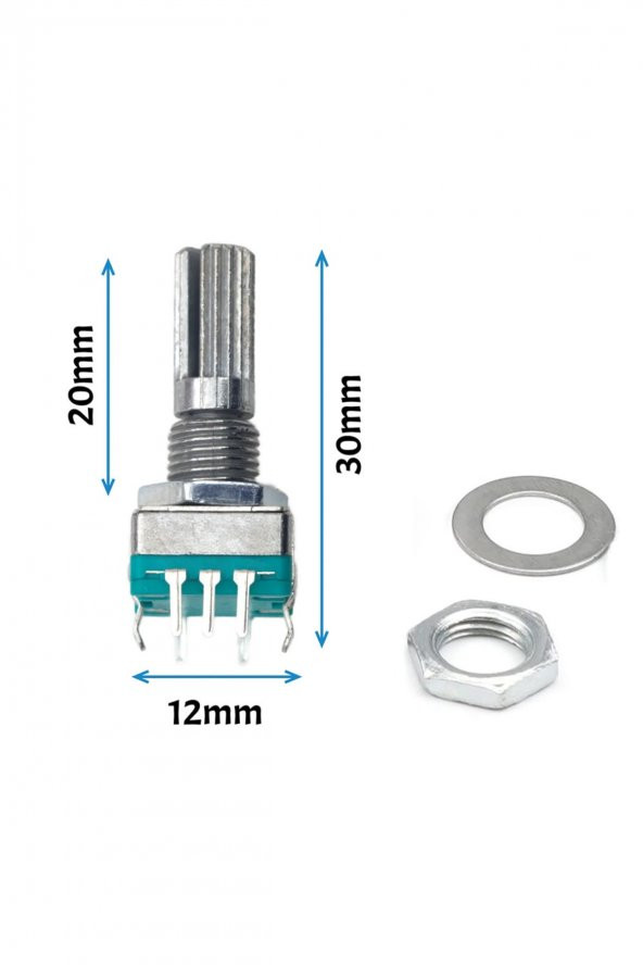 EC11 Rotary Encoder Butonlu 20 Adım Pwm 360 Derece Döner Butonlu Dijital Potansiyometre Menu Motor - 6