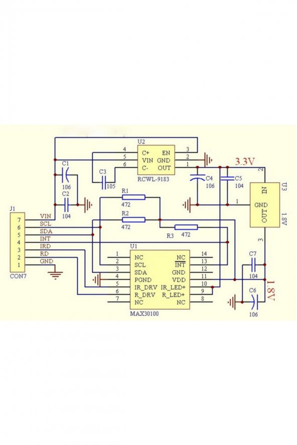 MAX30102 Nabız ve Kalp Atış Hızı Sensörü Modülü MAX30100 - 7