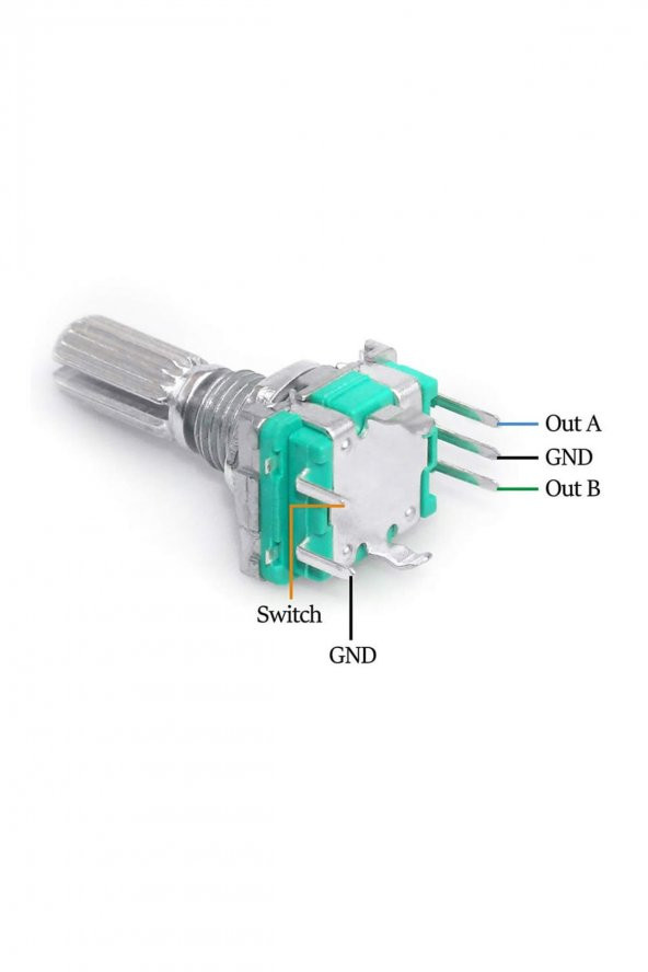 EC11 Rotary Encoder Butonlu 20 Adım Pwm 360 Derece Döner Butonlu Dijital Potansiyometre Menu Motor - 7