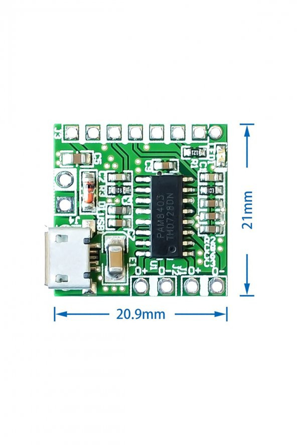 PAM8403 Mini Ses Yükseltici Class D 2x3w Amfi Kartı Micro Usb Beslemeli Stereo Dijital Amfilikatör - 3