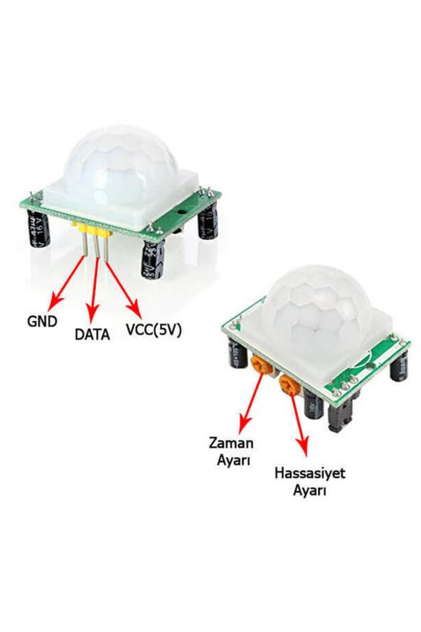 HC-SR501 PIR Sensor Modül  Hareket Algılama Sensor Modülü Kızılötesi İnsan Canlı Algılayıcı Dedektör - 5