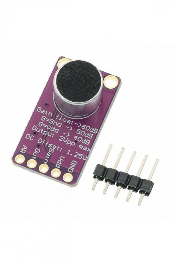 MAX9814 Amplikatörlü Analog Mikrofon Modülü  Stabil Otomatik 60db Kazanç Kontrol - 3