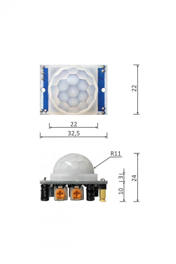HC-SR501 PIR Sensor Modül  Hareket Algılama Sensor Modülü Kızılötesi İnsan Canlı Algılayıcı Dedektör - 7