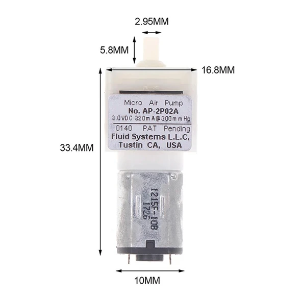 Micro Hava Pompası  3V 30KPa 0.3l/dakika Sessiz Mini Akvaryum Medikal Hava Tankı Gaz Oksijen Motor - 4