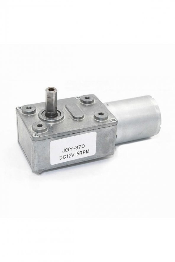 12V 5 Rpm JGY370 Redüktörlü DC Motor M3 Vida Delikli 5Rpm