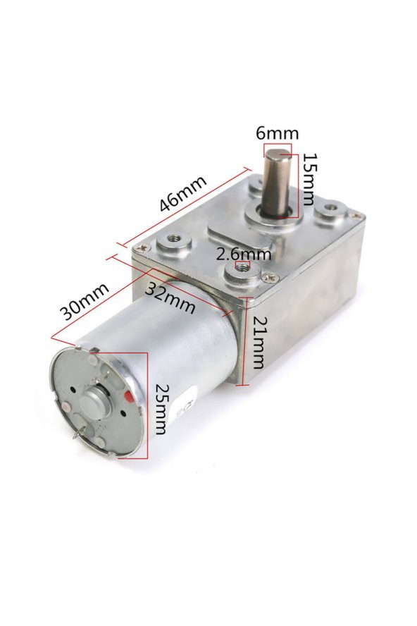 12V 5 Rpm JGY370 Redüktörlü DC Motor M3 Vida Delikli 5Rpm - 7