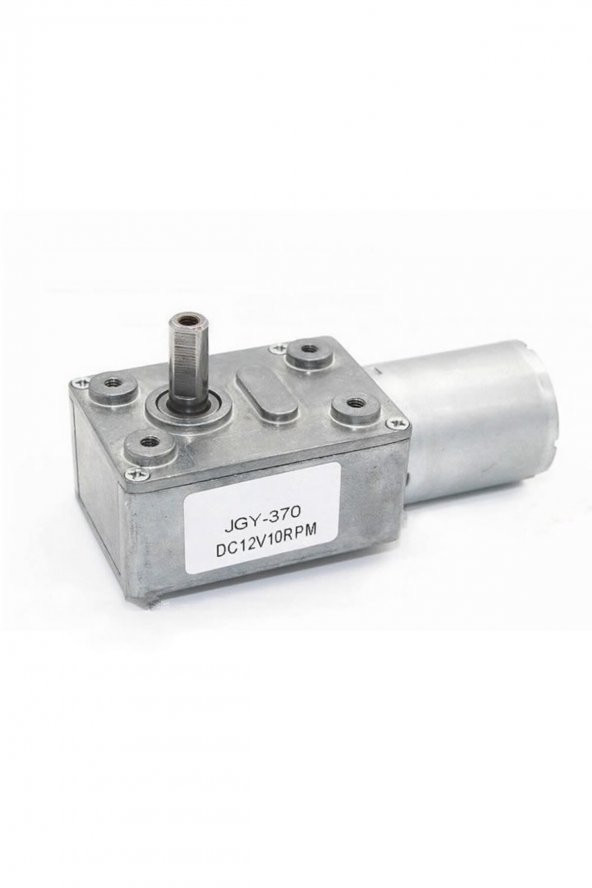 12V 10Rpm JGY370 Redüktörlü DC Motor M3 Vida Delikli 10 Rpm