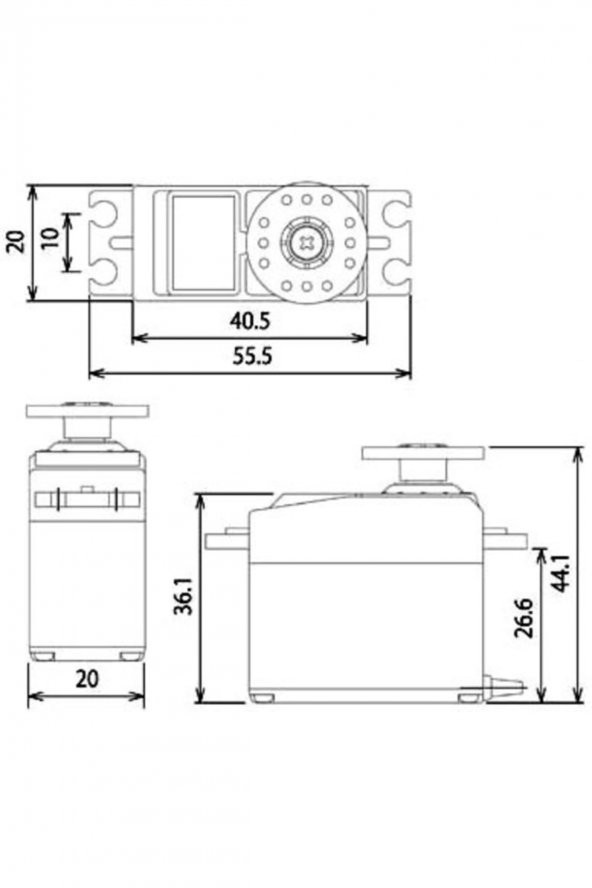 Futaba S3003 Servo Motor + Dişli Seti  RC Araba Robot - 8