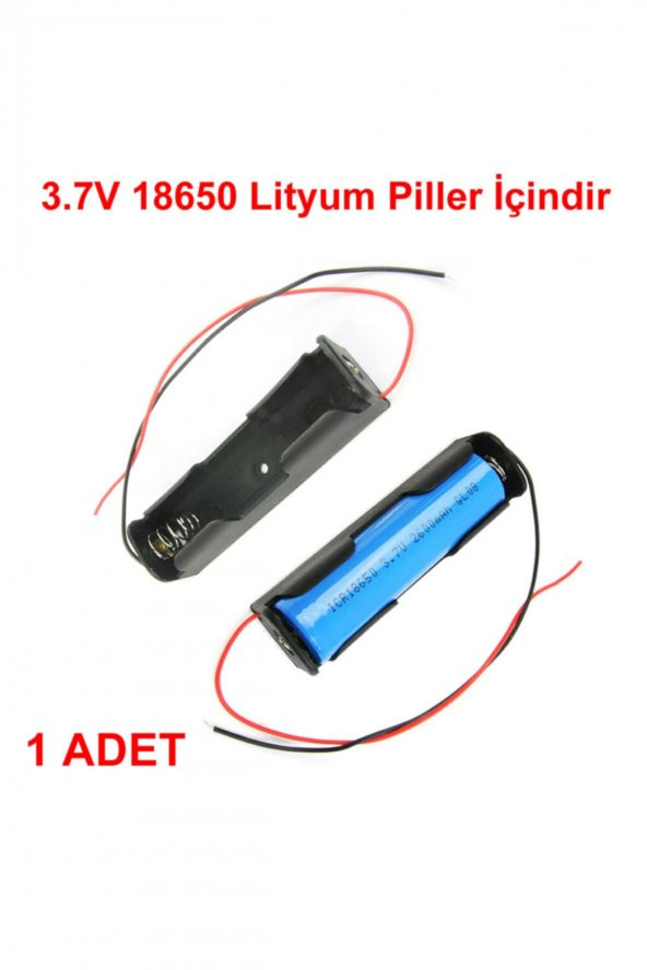 Tekli 1 li 18650 Pil Yuvası Kablolu Tutucu 3.7V Pil Şarj Kutusu