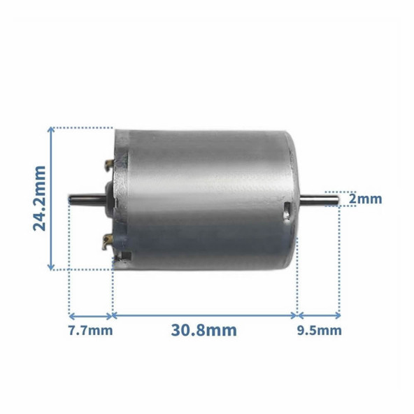 RS370 Karbon Fırçalı DC Motor Dual Çift Milli  DC 12V / 24V 13500 Rpm RC Ucak RC Bot Oyuncak Araba DIY