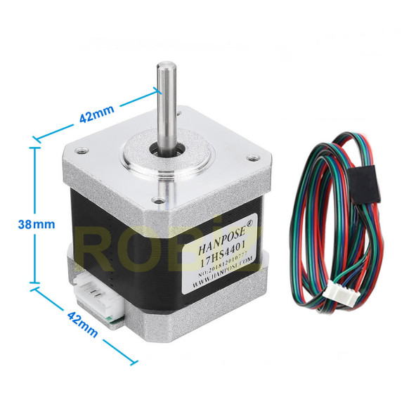 17HS4401 Nema 17 Step Motor 0.42N.m D Mil 2 Faz 1.5A 1.8 Derece 200 Adım 3D Yazıcı Printer - 1