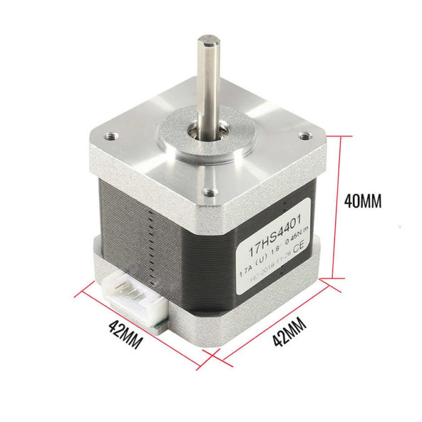 17HS4401 Nema 17 Step Motor 0.42N.m D Mil 2 Faz 1.5A 1.8 Derece 200 Adım 3D Yazıcı Printer - 6