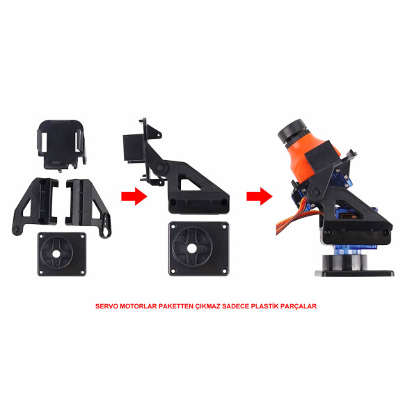 2 Eksen Pan Tilt Plastik Servo Motor Kamera Tutucu Taşıyıcı Haraket - 5