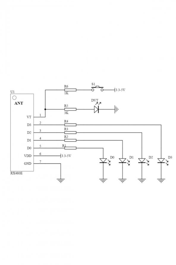 RX480-E 4 Kanal 433Mhz RF Kumanda Alıcısı Öğrenebilen Kablosuz EV1527 Uzaktan Kontrol Kapı Anahtar - Resim 8