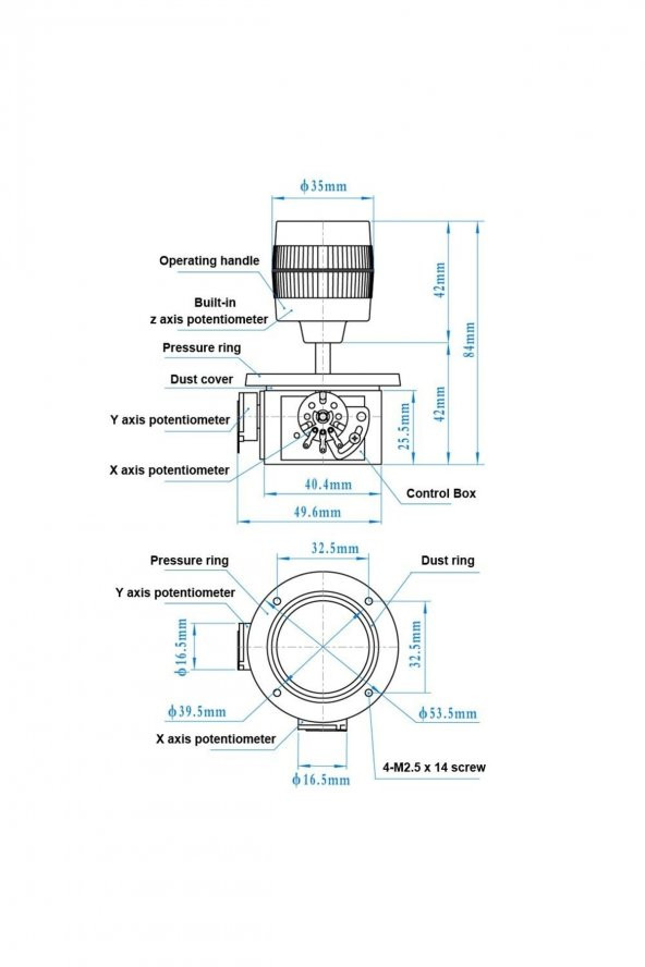 JH-D300X-R2 3 Eksen Joystick  5k Potansiyometre Ptz 3D Otomasyon Endüstriyel Vinç Oyuncak Kumanda - 8